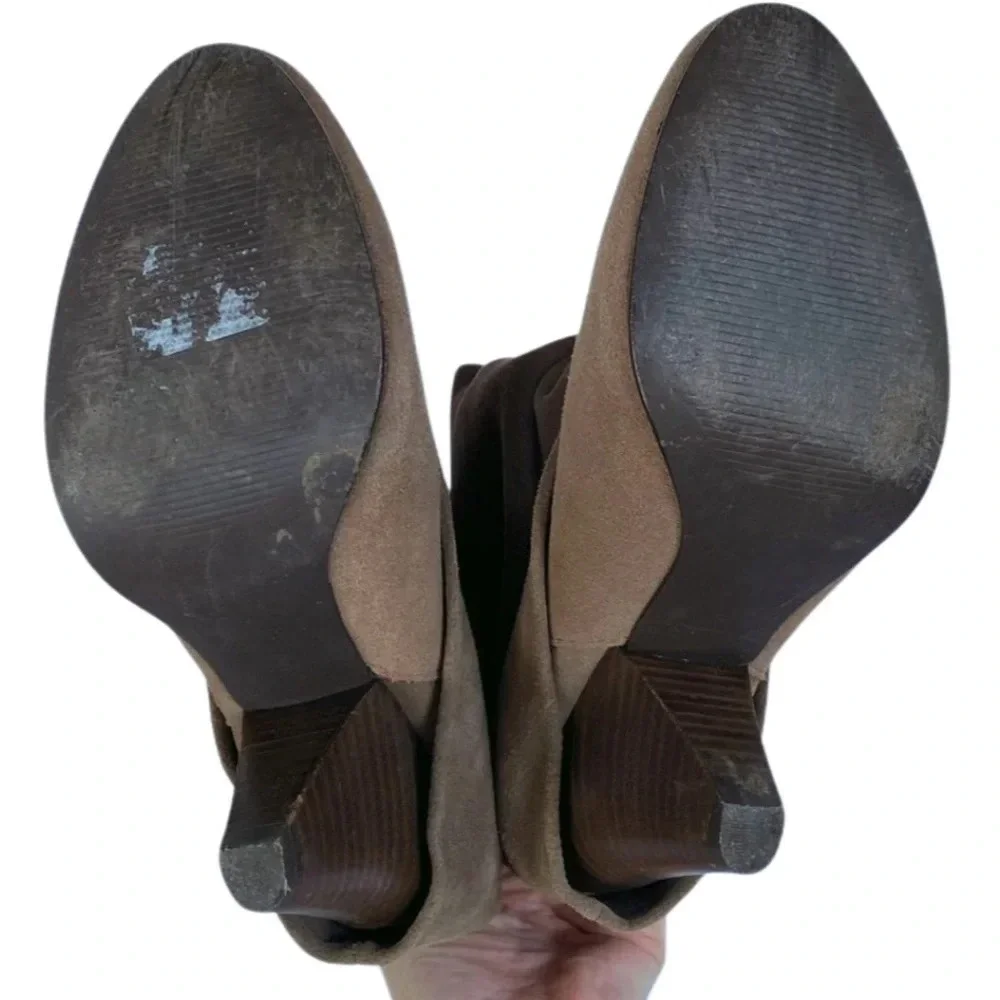 Steve Madden, Carlsen, Slouch Cuffed Suede Ankle‎ Bootie, Brown, Tan